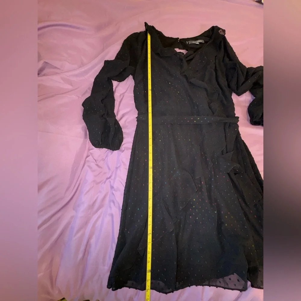 Julia Jordan Black Swiss Dot Faux Wrap Dress – Size 10 – NWOT